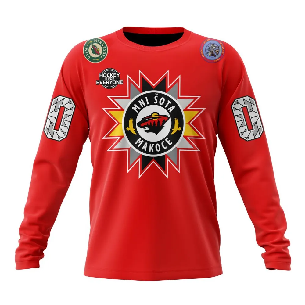 NHL Minnesota Wild Native American Heritage Long Sleeved Sweatshirt 