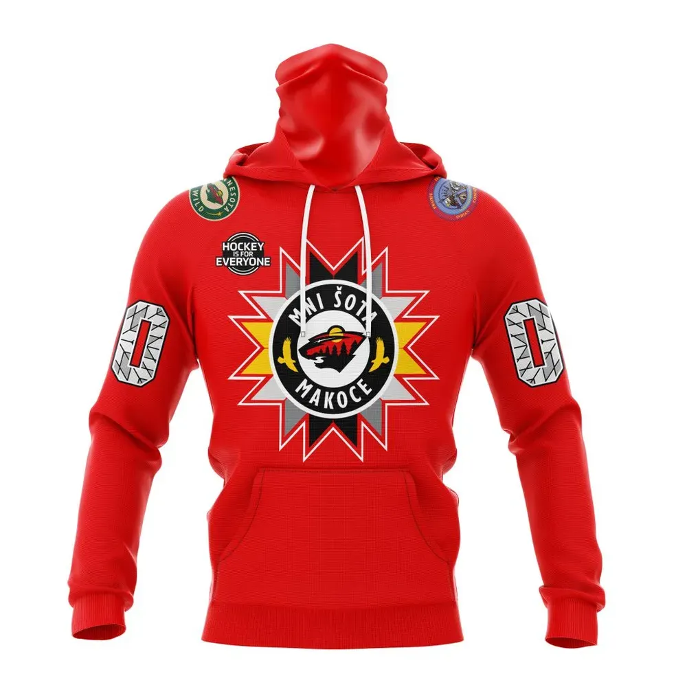 NHL Minnesota Wild Native American Heritage Mask Hoodie