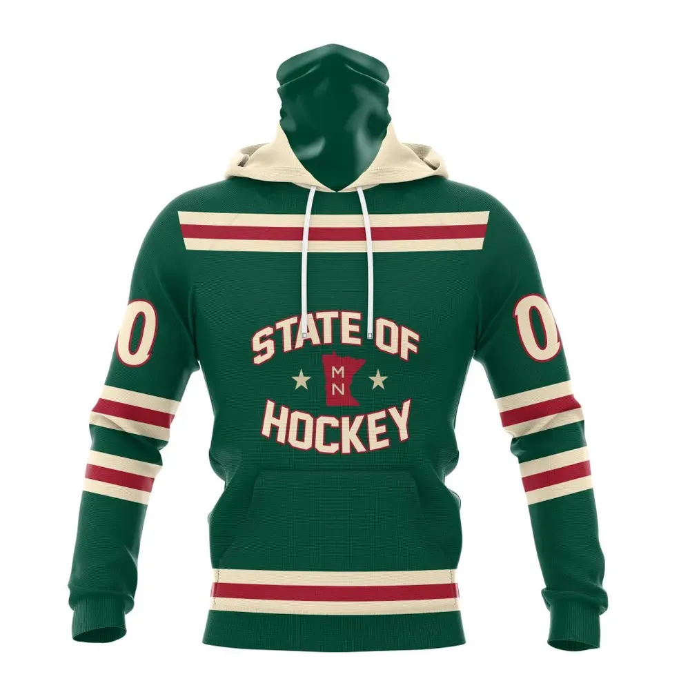 NHL Minnesota Wild Personalized Alternate Concepts Kits St2401 Mask Hoodie