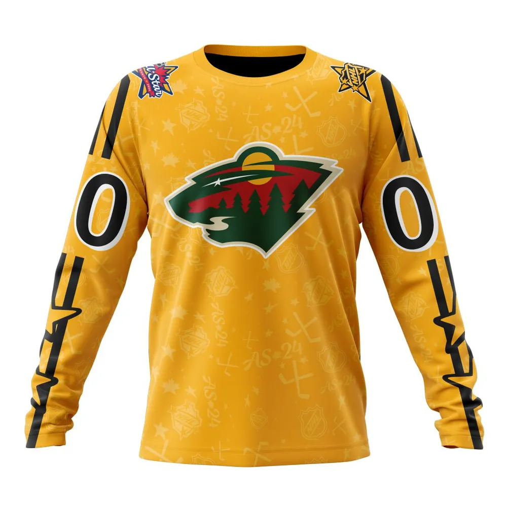 NHL Minnesota Wild Special 2024 All-Star Game Design St2401 Long Sleeved Sweatshirt 