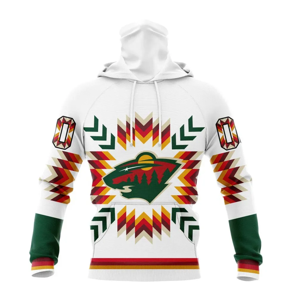 NHL Minnesota Wild Special Design With Native Pattern St2302 Mask Hoodie