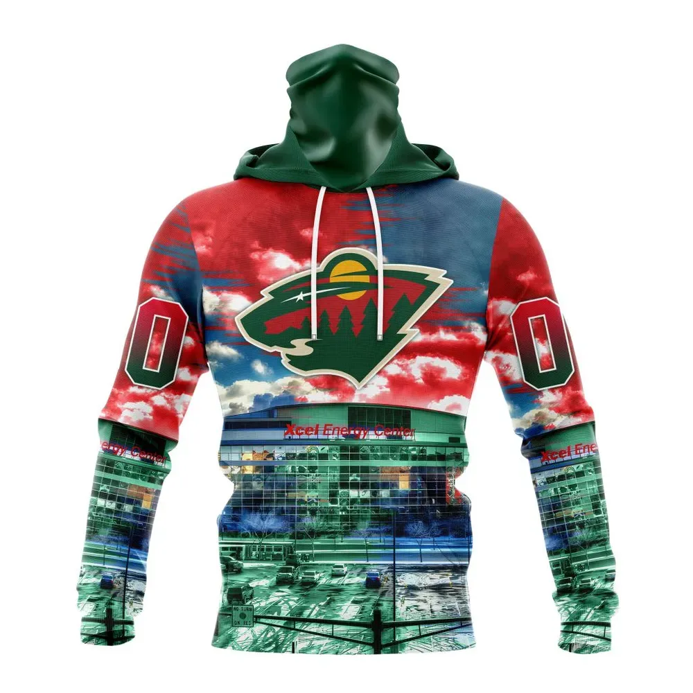 NHL Minnesota Wild Special Design With Xcel Energy Center St2401 Mask Hoodie