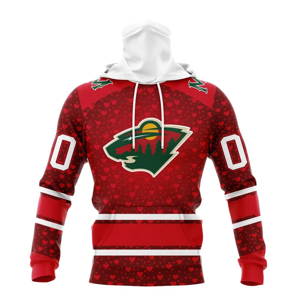 NHL Minnesota Wild Special Gift For Valentines Day St2401 Mask Hoodie