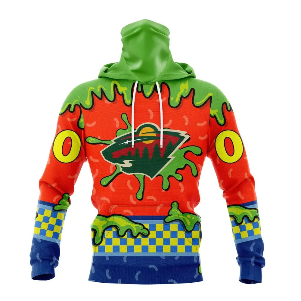 NHL Minnesota Wild Special Nickelodeon Design St2301 Mask Hoodie