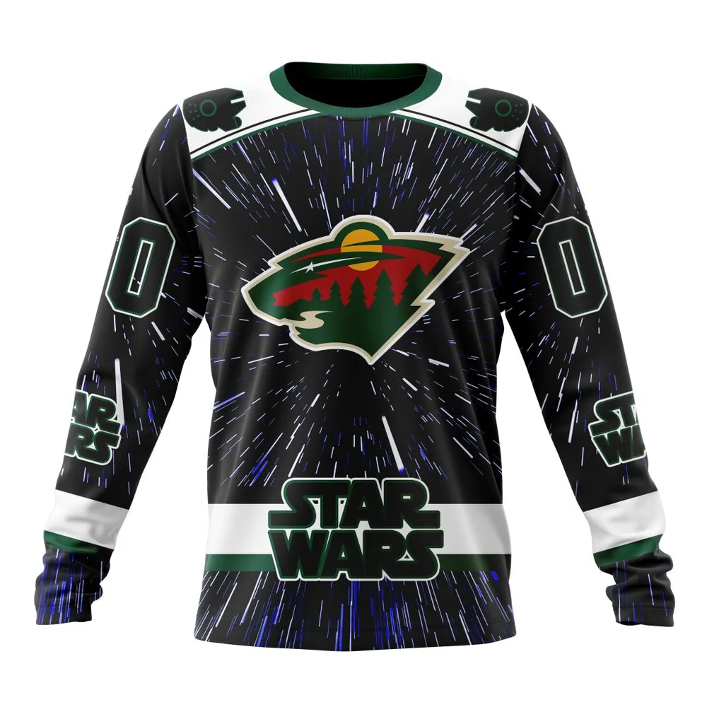 NHL Minnesota Wild Special Star Wars Design St2303 Long Sleeved Sweatshirt 