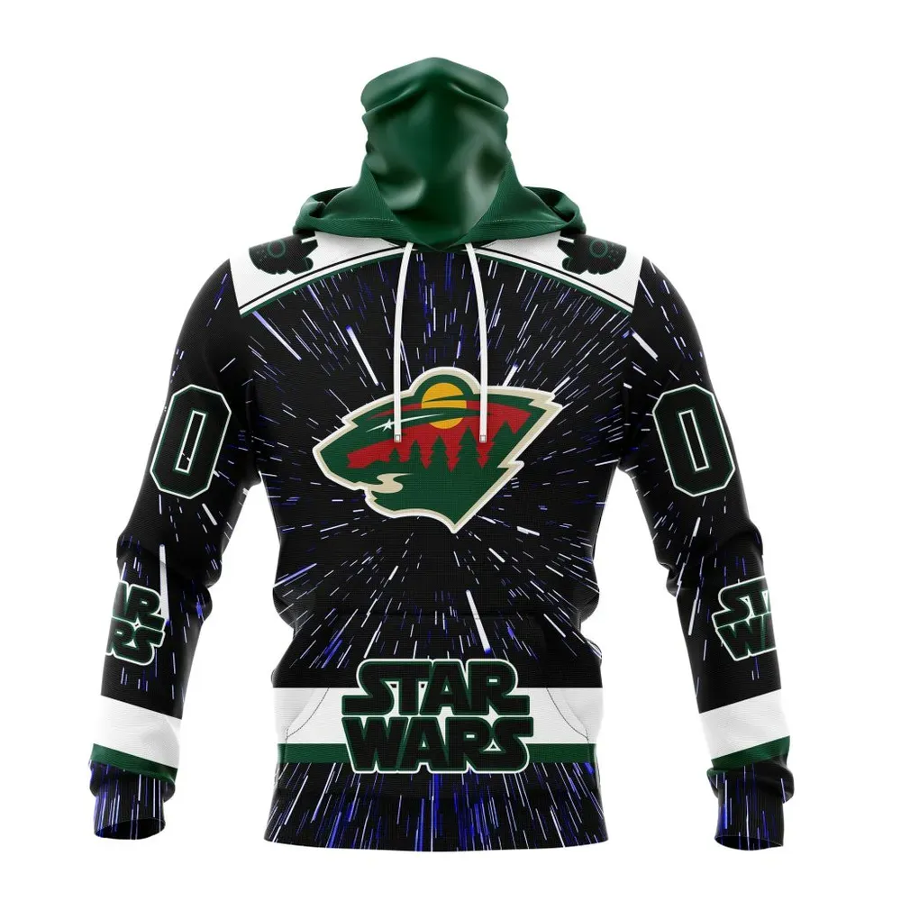 NHL Minnesota Wild Special Star Wars Design St2303 Mask Hoodie