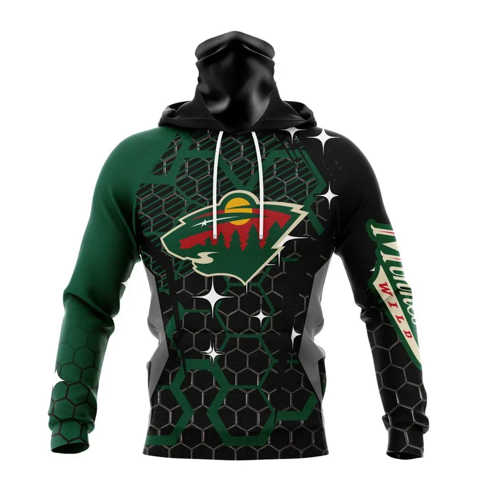 NHL Minnesota Wild | Specialized Design With Motocross Syle V0222 Mask Hoodie