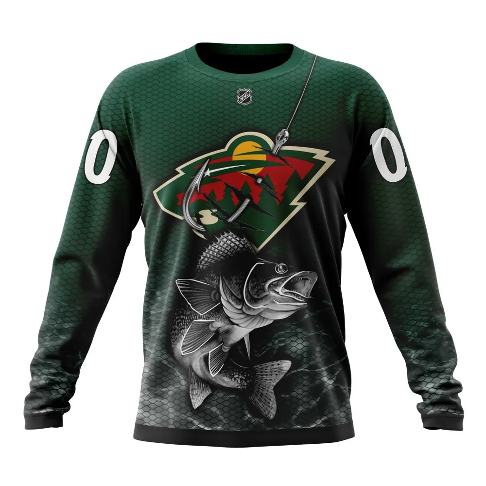 NHL Minnesota Wild | Specialized Fishing Style St2201 Long Sleeved Sweatshirt 