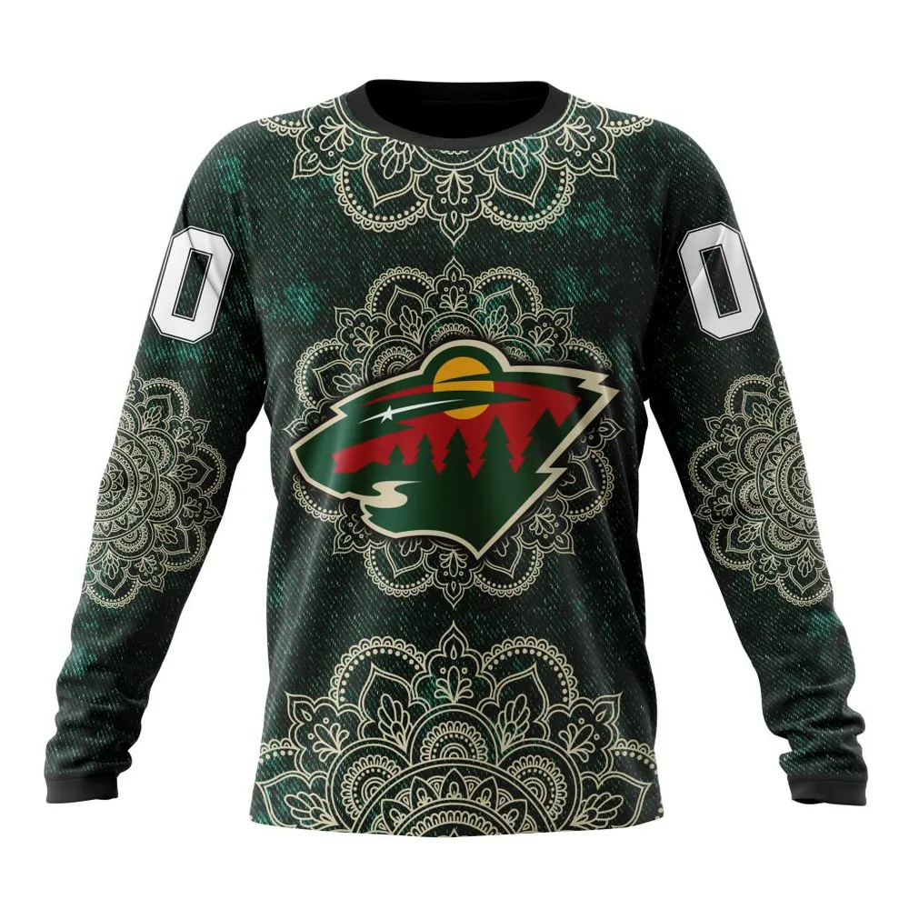 NHL Minnesota Wild | Specialized Mandala Style St2201 Long Sleeved Sweatshirt 