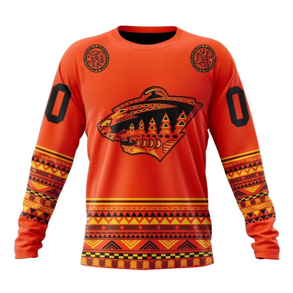 NHL Minnesota Wild | Specialized National Day For Truth And Reconciliation Long Sleeved Sweatshirt 