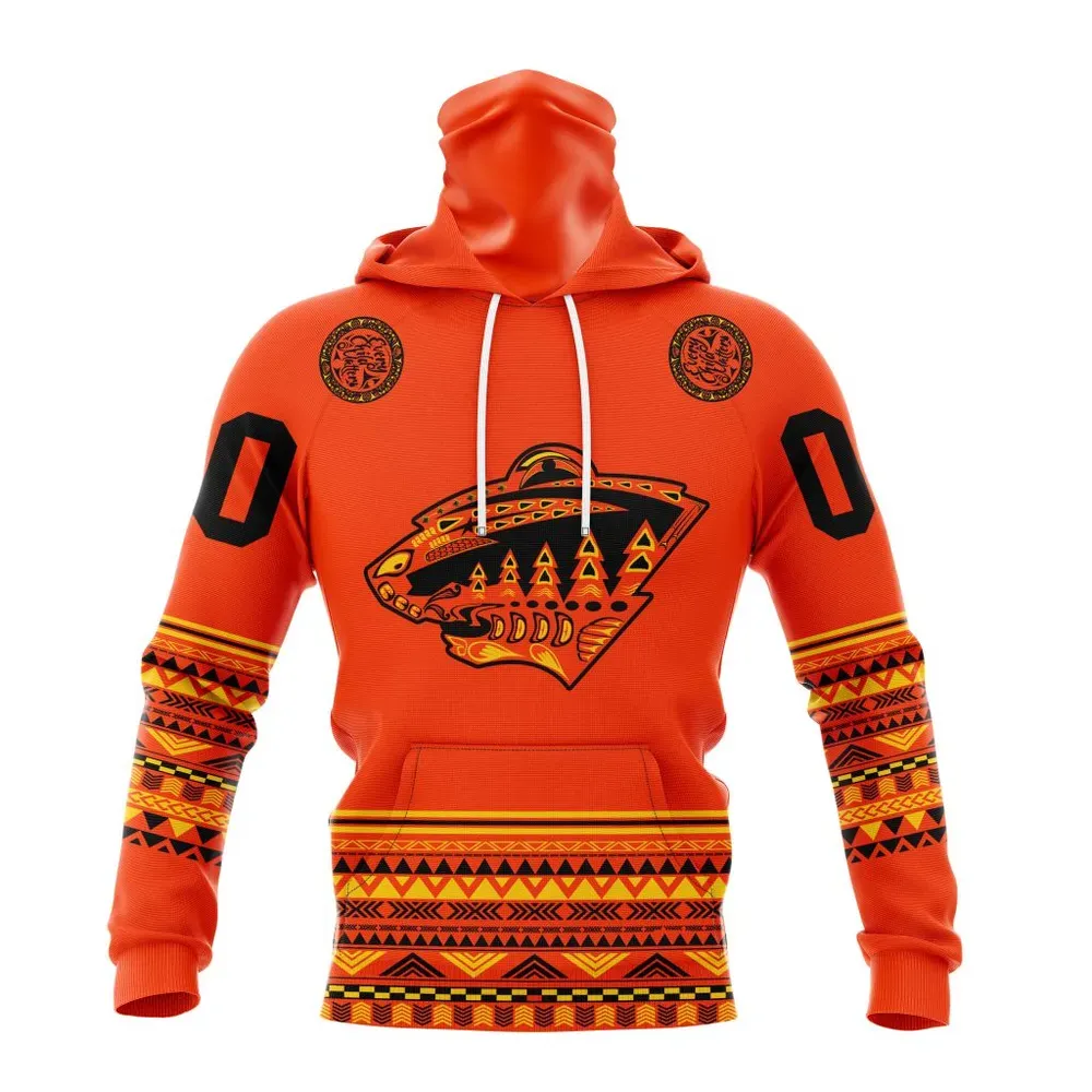 NHL Minnesota Wild | Specialized National Day For Truth And Reconciliation Mask Hoodie