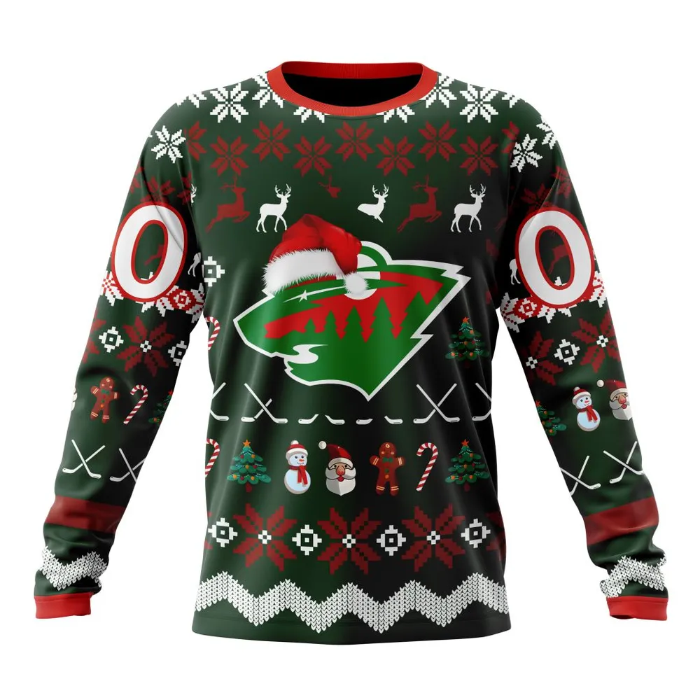 NHL Minnesota Wild | Specialized Unisex Christmas Is Coming Long Sleeved Sweatshirt 