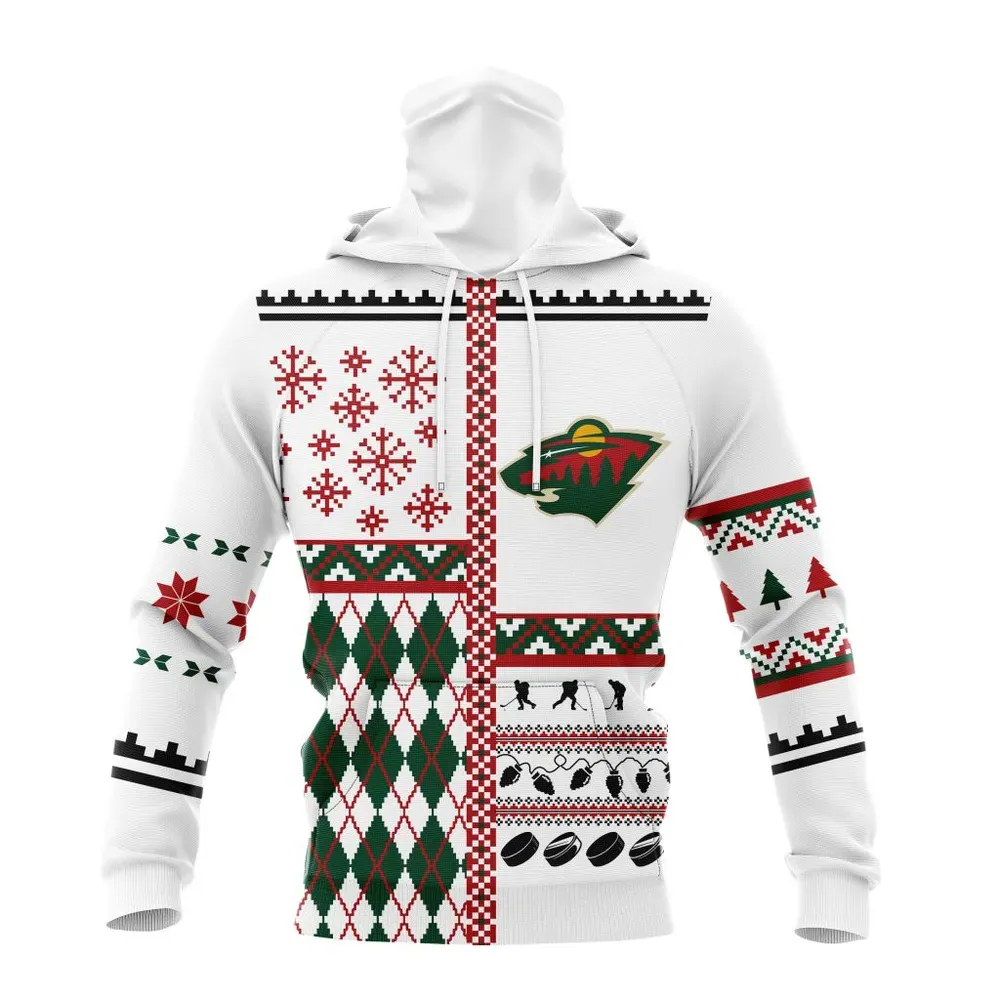 NHL Minnesota Wild | Specialized Unisex Christmas Is Coming V01 Mask Hoodie