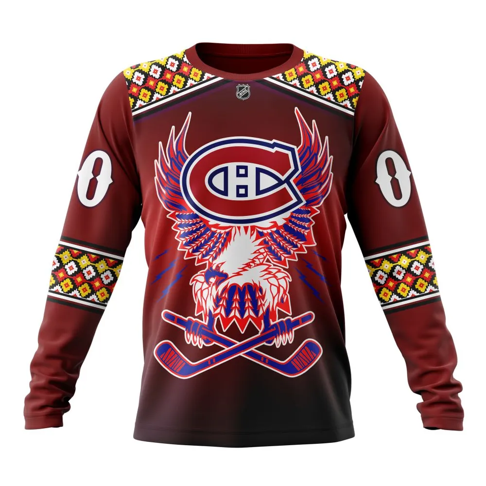 NHL Montreal Canadien | Celebrate Indigenous Culture With Specialized Wasac Night V0122 Long Sleeved Sweatshirt 