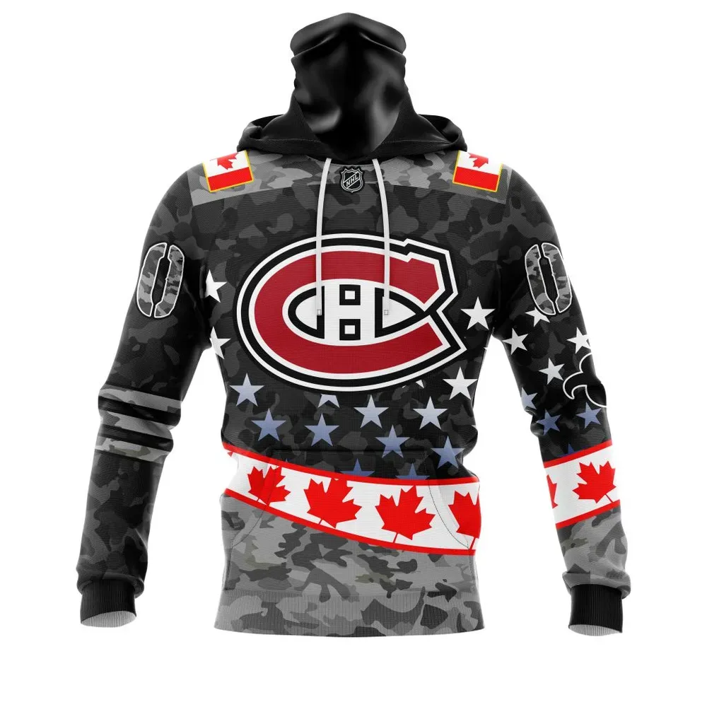 NHL Montreal Canadien | Specialized Color And Our Beloved Canadien Flag Color V0422 Mask Hoodie