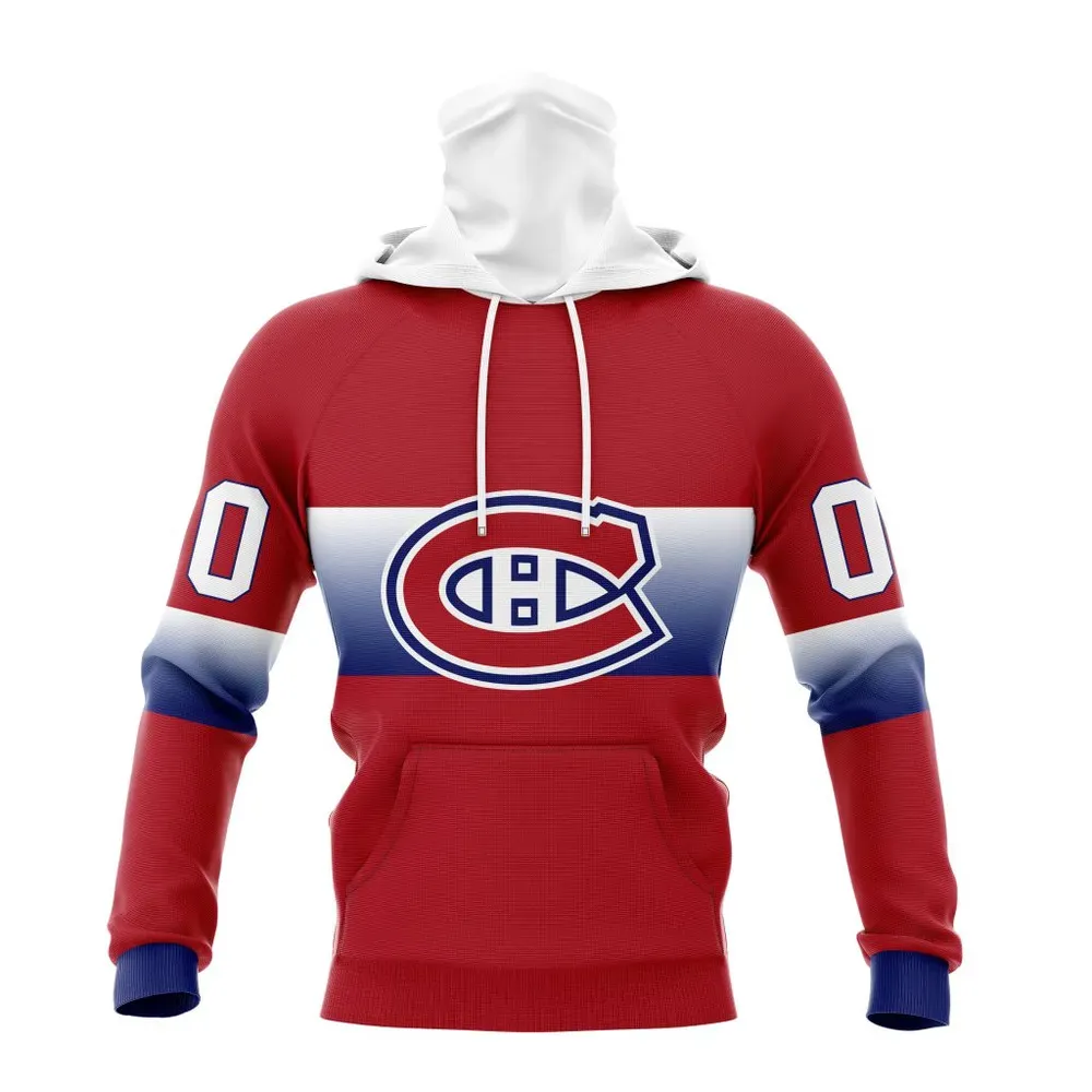 NHL Montreal Canadiens Personalize Gradient Series Concept St2301 Mask Hoodie