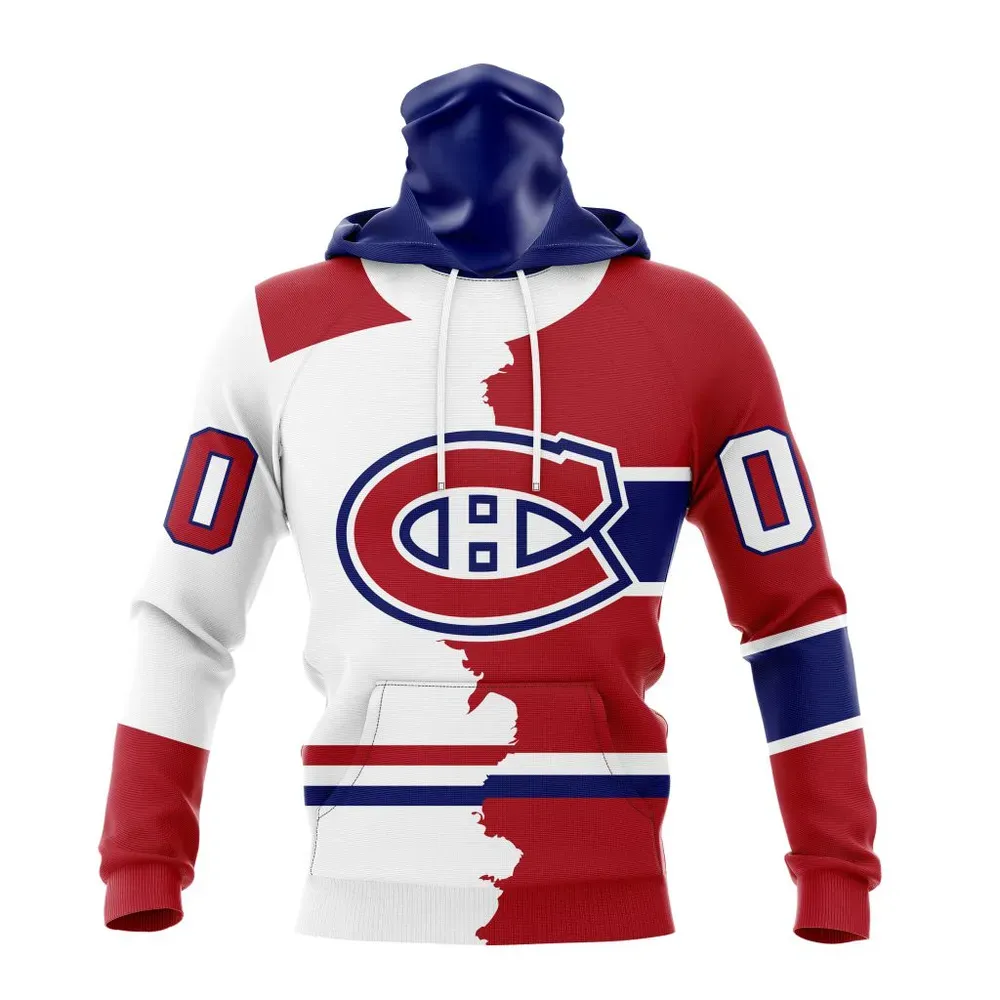 NHL Montreal Canadiens Personalize Home Mix Away Kits Mask Hoodie