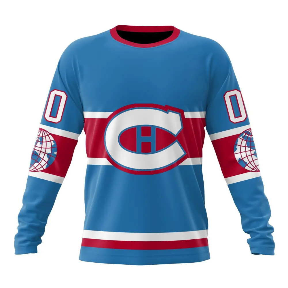 NHL Montreal Canadiens Personalized Alternate Concepts Kits St2401 Long Sleeved Sweatshirt 