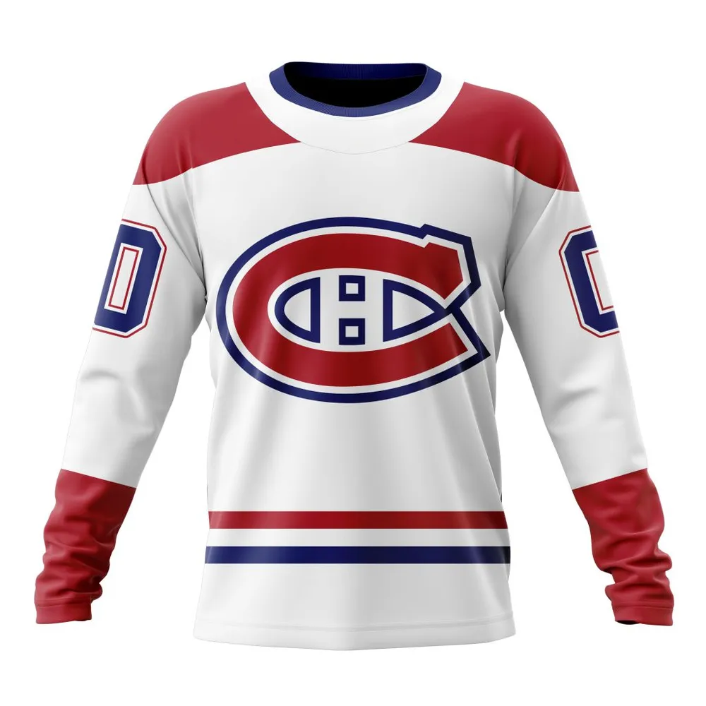 NHL Montreal Canadiens Personalized Away Kits Long Sleeved Sweatshirt 