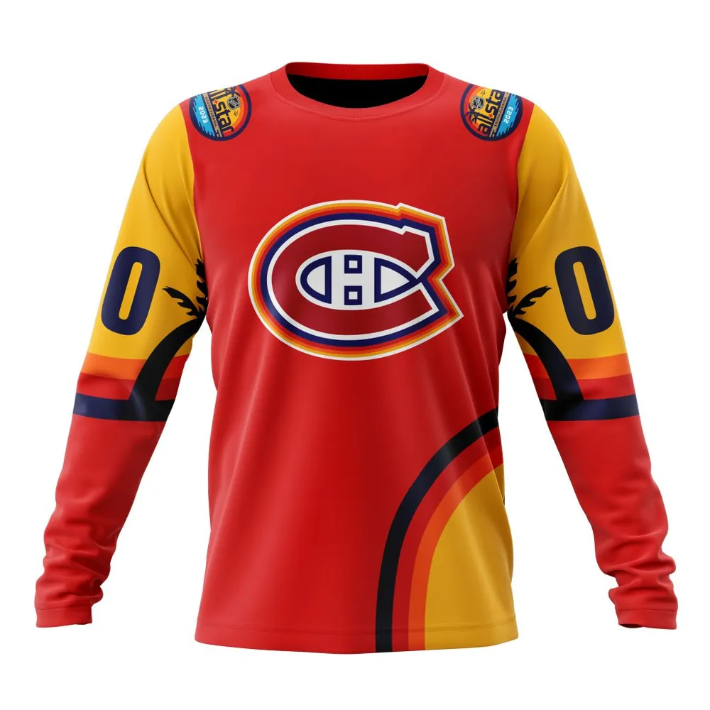 NHL Montreal Canadiens Special All-Star Game Design With Florida Sunset Long Sleeved Sweatshirt 