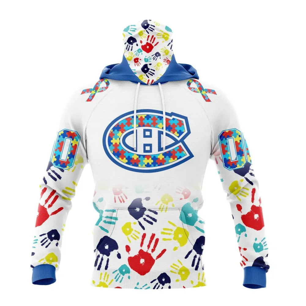 NHL Montreal Canadiens Special Autism Awareness Design St2203 Mask Hoodie