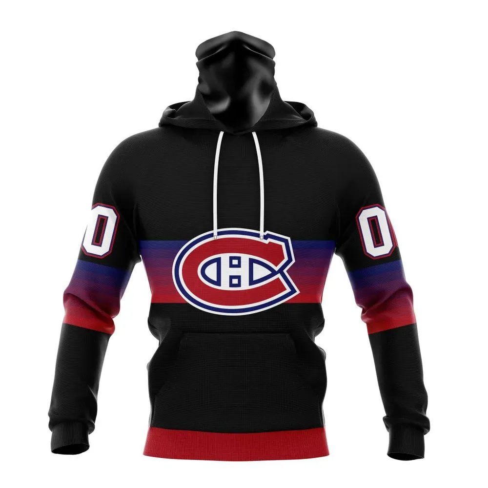 NHL Montreal Canadiens Special Black And Gradient Design St2301 Mask Hoodie