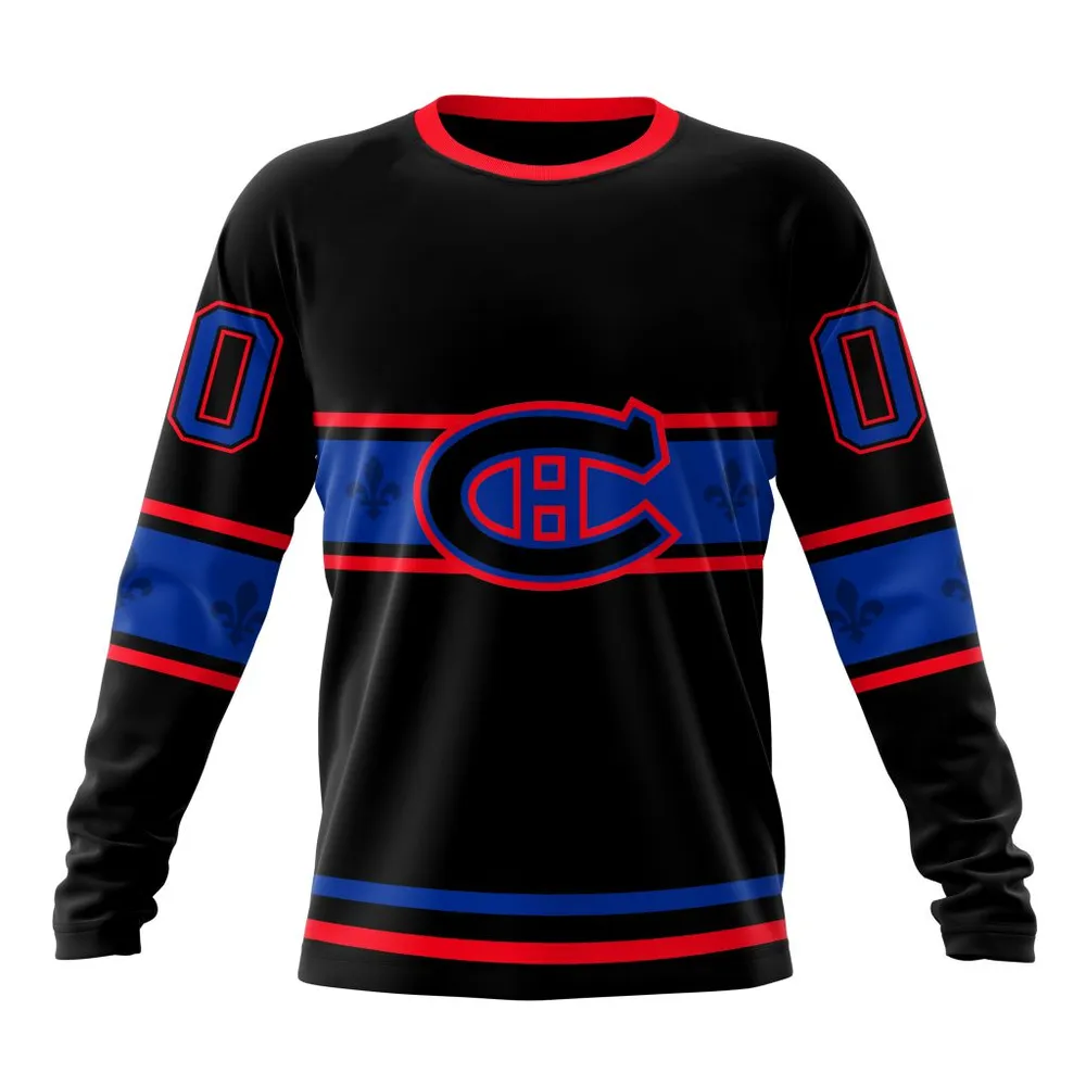 NHL Montreal Canadiens Special Blackout Design St2401 Long Sleeved Sweatshirt 