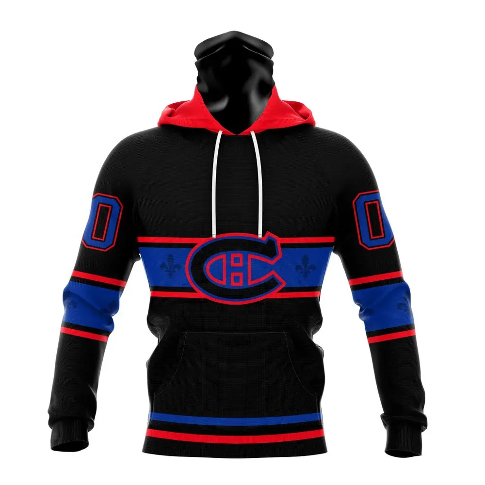 NHL Montreal Canadiens Special Blackout Design St2401 Mask Hoodie