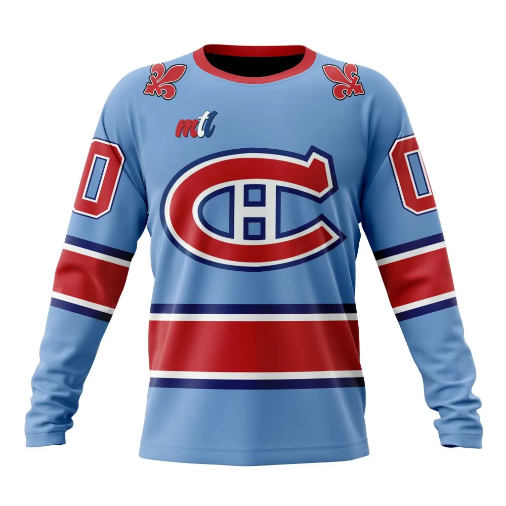 NHL Montreal Canadiens Special City Connect Design St2402 Long Sleeved Sweatshirt 