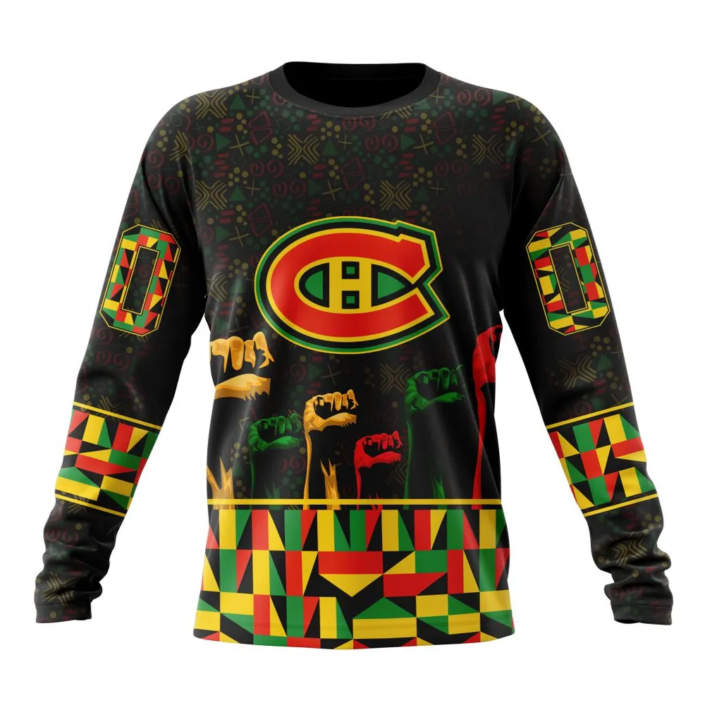 NHL Montreal Canadiens Special Design Celebrate Black History Month St2201 Long Sleeved Sweatshirt 