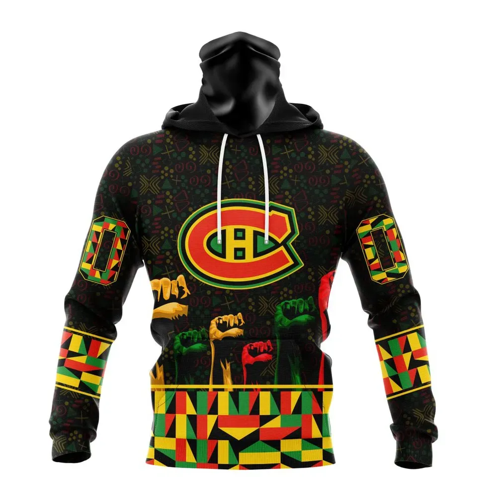 NHL Montreal Canadiens Special Design Celebrate Black History Month St2201 Mask Hoodie