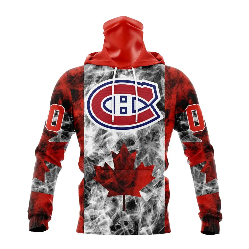 NHL Montreal Canadiens Special Design For Canada Day St2401 Mask Hoodie