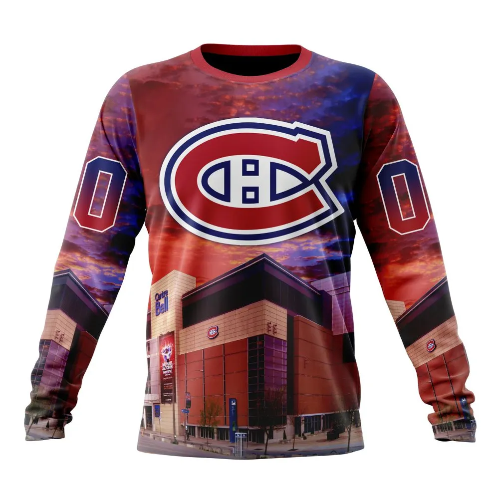 NHL Montreal Canadiens Special Design With Bell Centre St2401 Long Sleeved Sweatshirt 