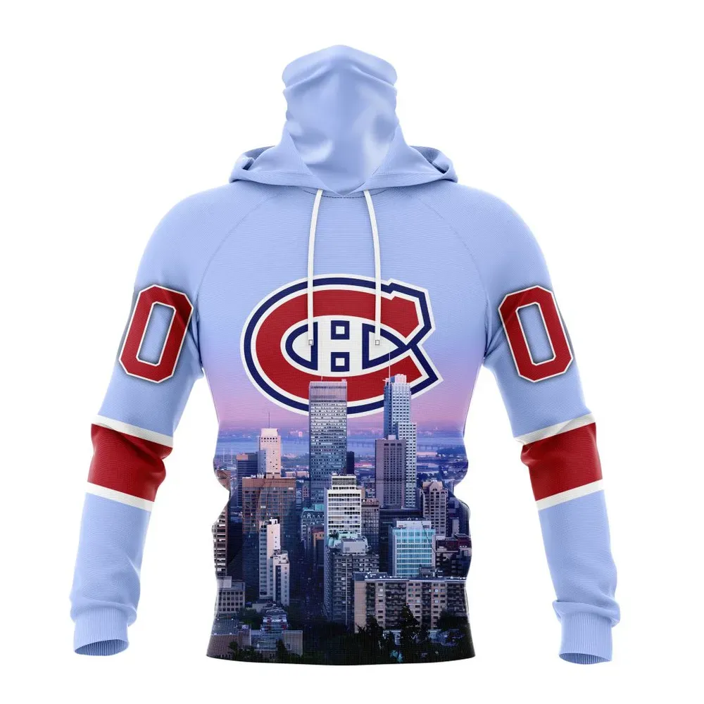 NHL Montreal Canadiens Special Design With City Skyline St2301 Mask Hoodie