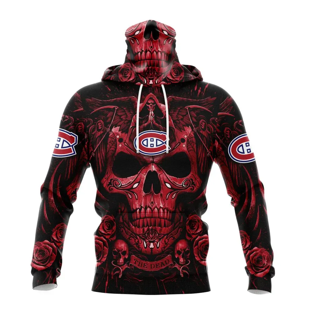 NHL Montreal Canadiens Special Design With Skull Art St2203 Mask Hoodie