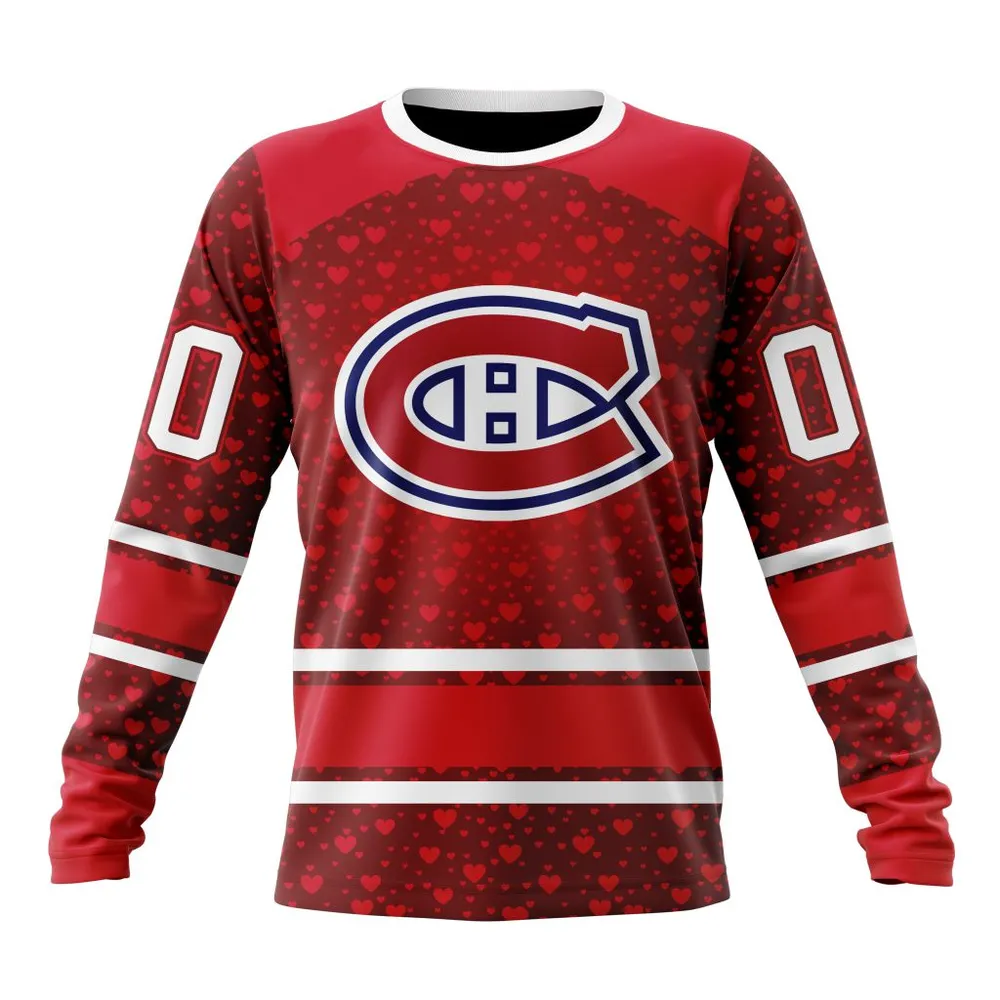 NHL Montreal Canadiens Special Gift For Valentines Day St2401 Long Sleeved Sweatshirt 