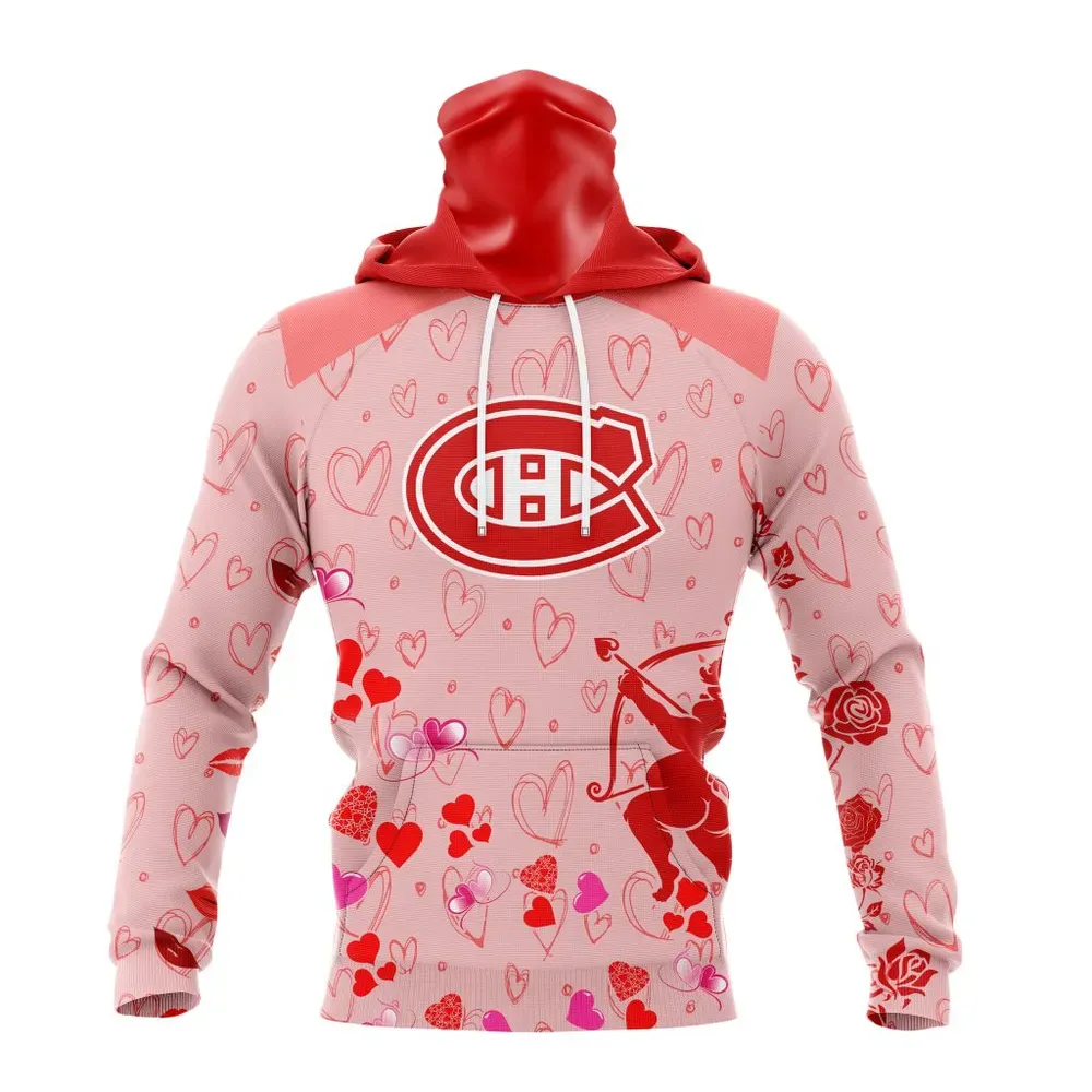 NHL Montreal Canadiens Special Gift For Valentines Day St2402 Mask Hoodie