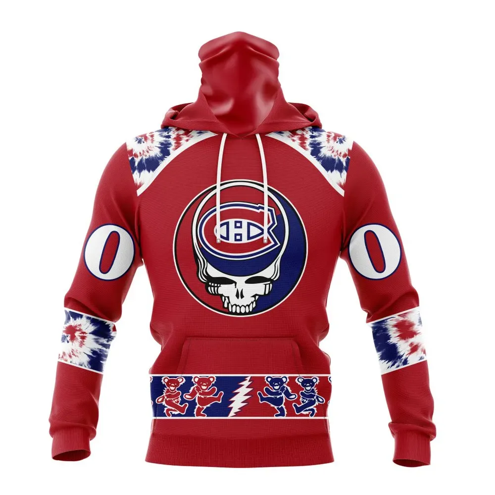 NHL Montreal Canadiens Special Grateful Dead Design St2301 Mask Hoodie