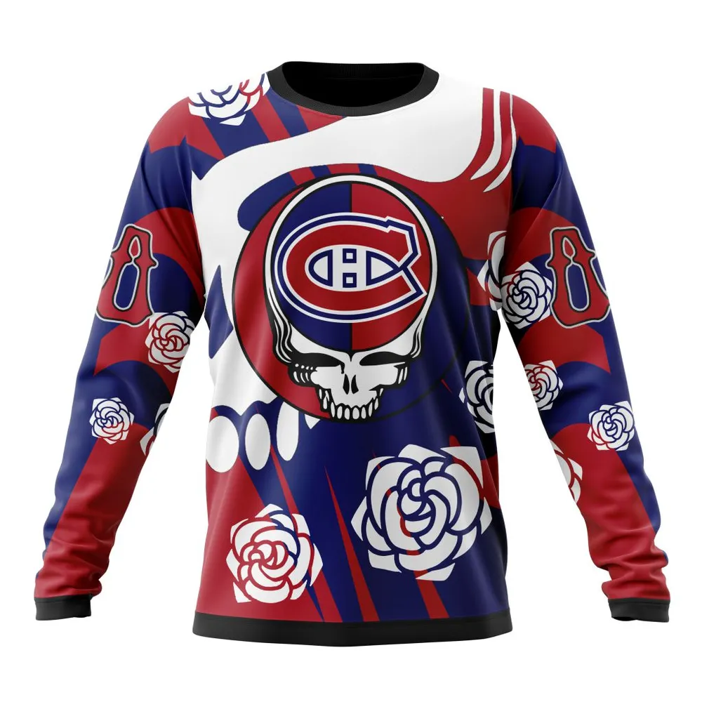 NHL Montreal Canadiens Special Grateful Dead Design St2305 Long Sleeved Sweatshirt 