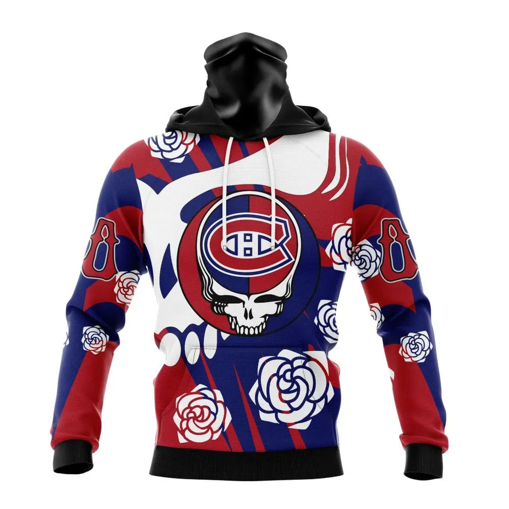 NHL Montreal Canadiens Special Grateful Dead Design St2305 Mask Hoodie