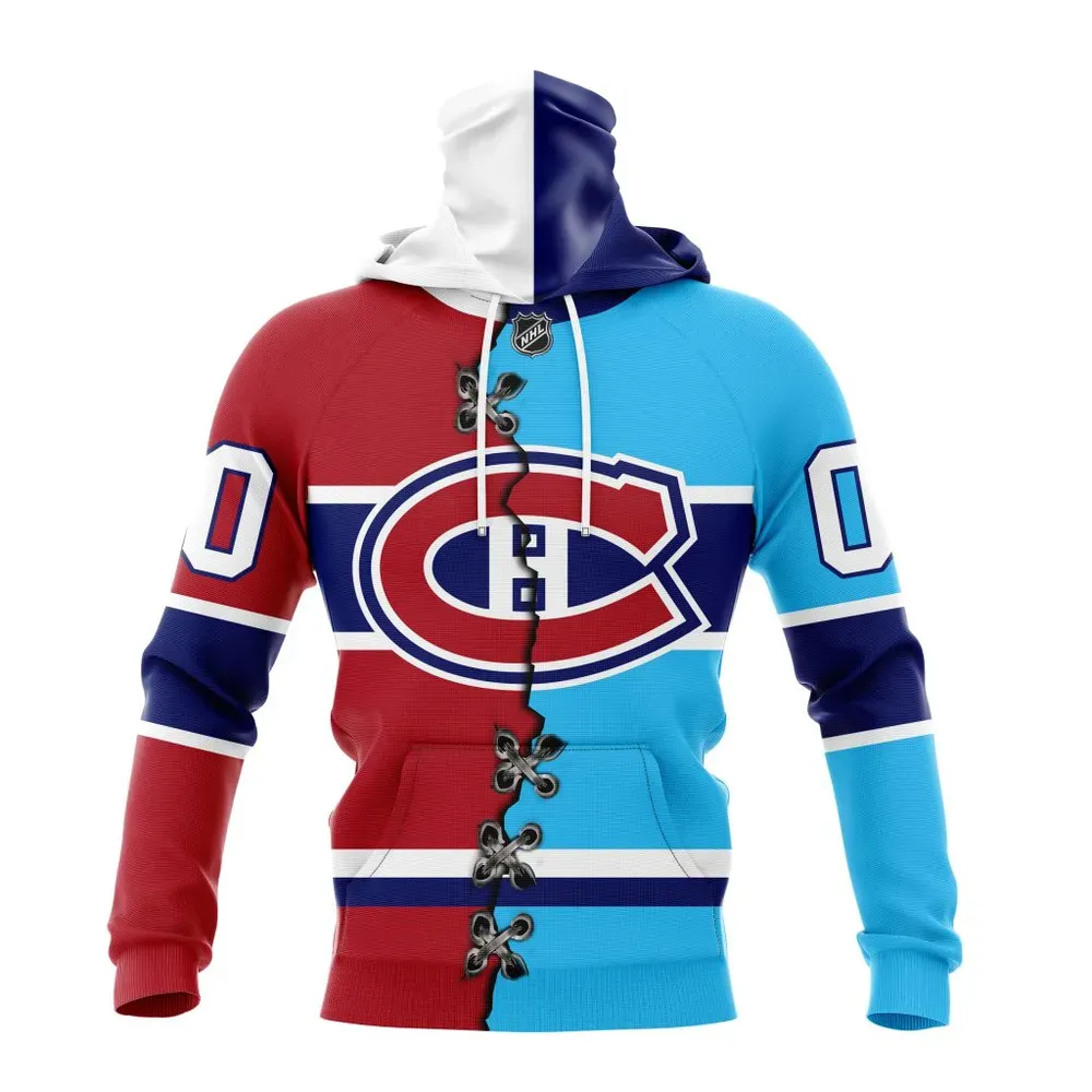 NHL Montreal Canadiens Special Home Mix Reverse Retro Personalized Kits Mask Hoodie