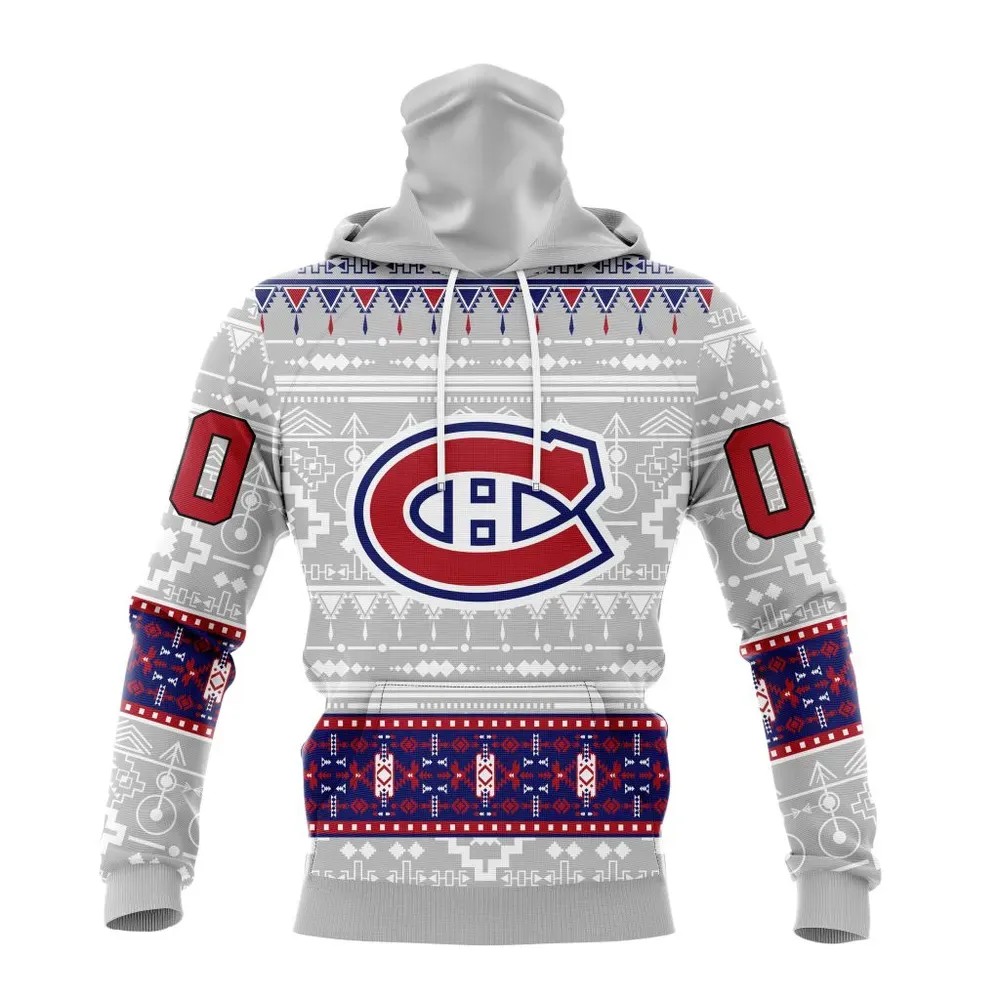 NHL Montreal Canadiens Special Native Design St2302 Mask Hoodie