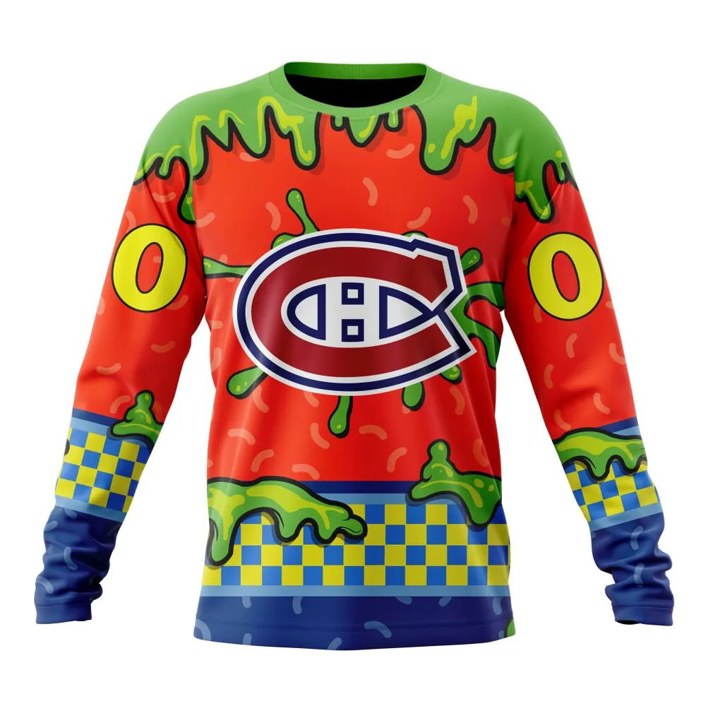 NHL Montreal Canadiens Special Nickelodeon Design St2301 Long Sleeved Sweatshirt 