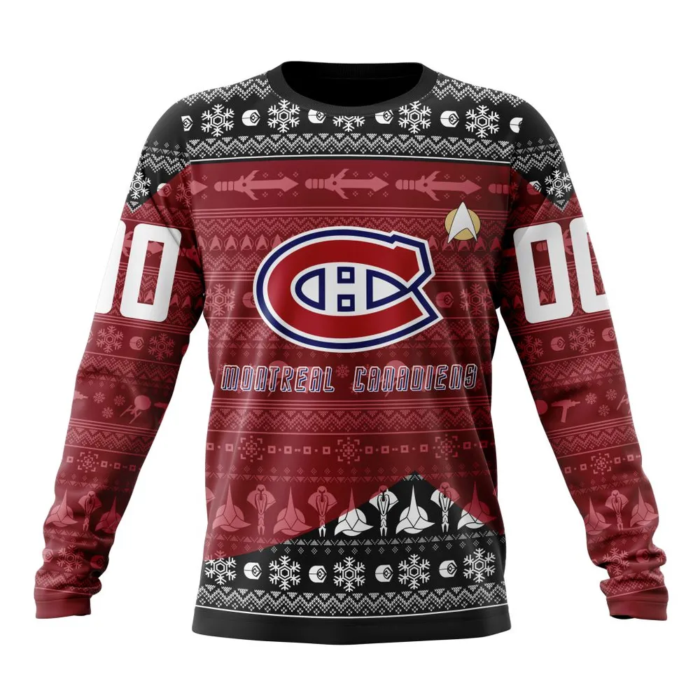 NHL Montreal Canadiens Special Star Trek Design St2201 Long Sleeved Sweatshirt 