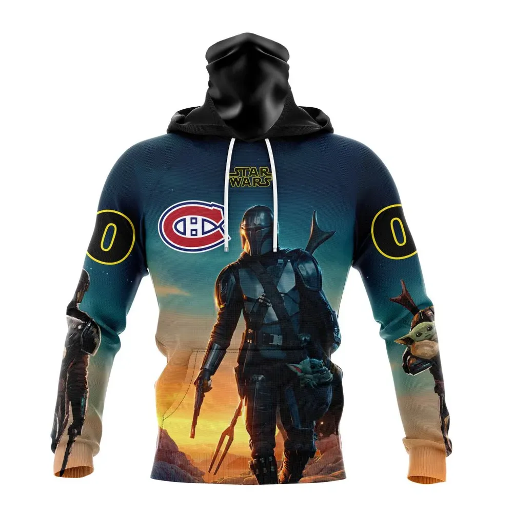 NHL Montreal Canadiens Special Star Wars The Mandalorian Design St2401 Mask Hoodie