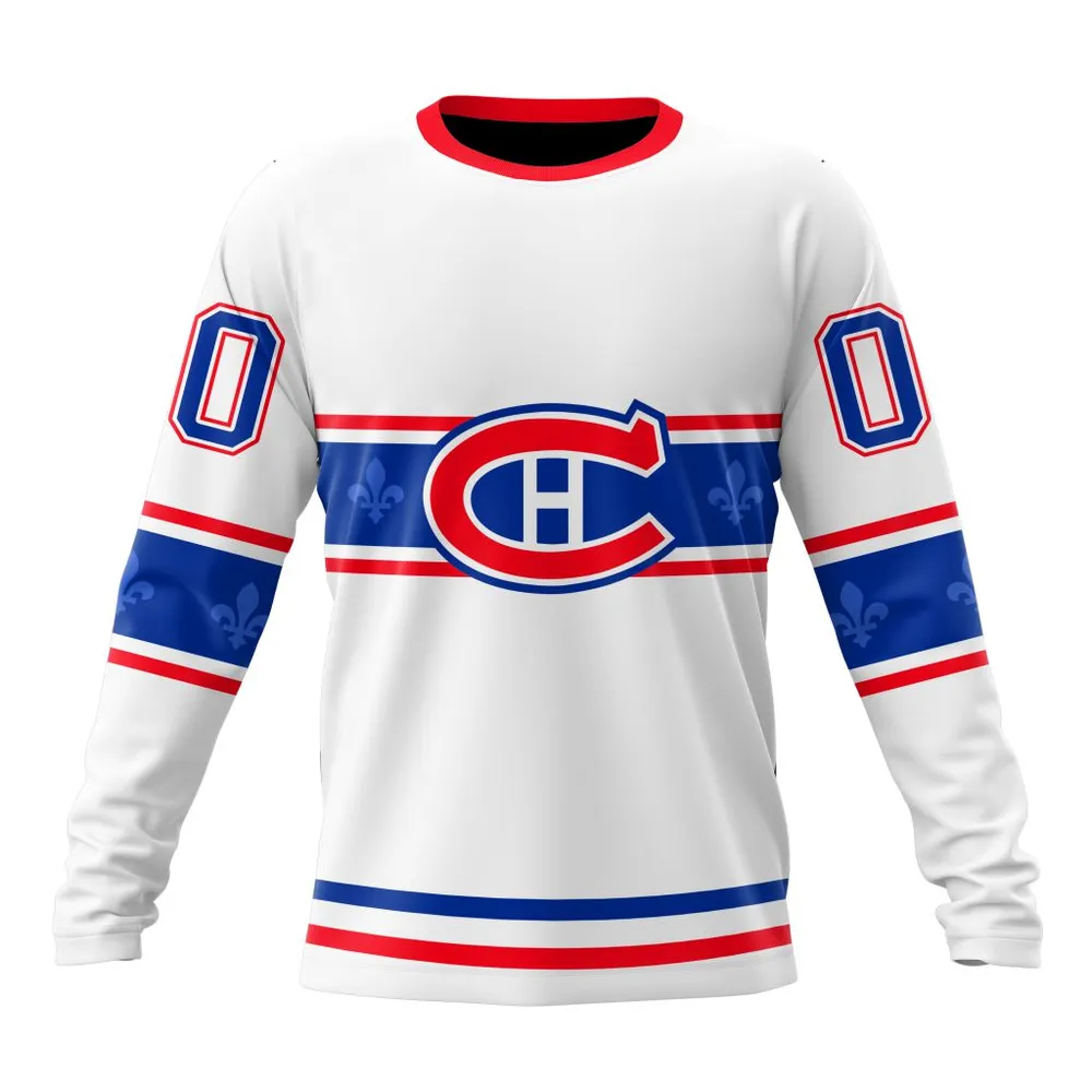 NHL Montreal Canadiens Special Whiteout Design St2401 Long Sleeved Sweatshirt 