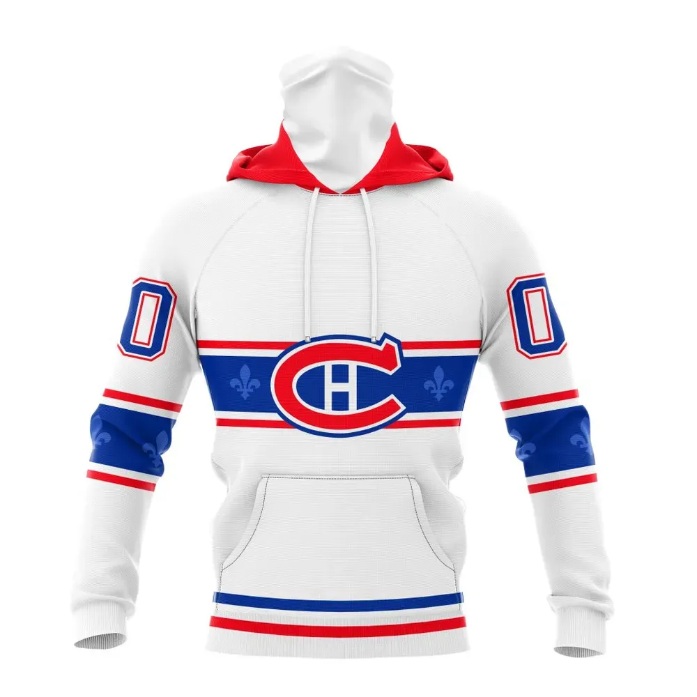 NHL Montreal Canadiens Special Whiteout Design St2401 Mask Hoodie