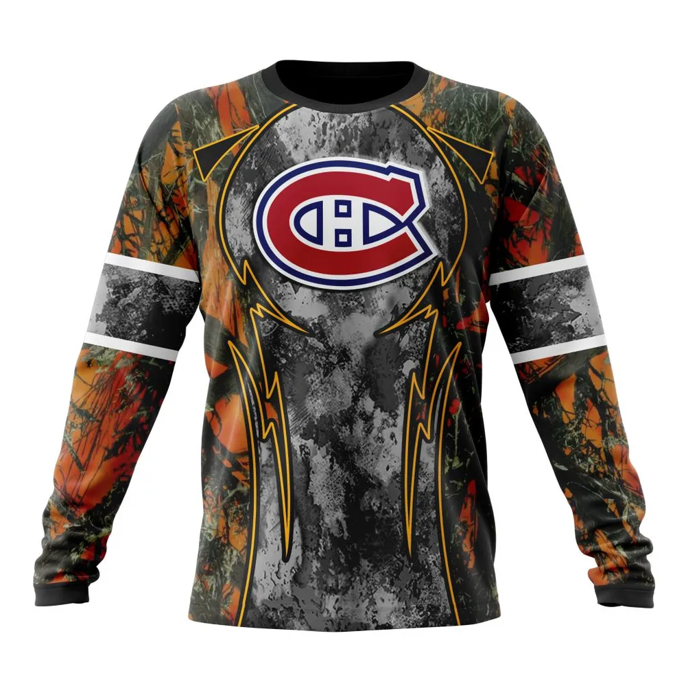 NHL Montreal Canadiens | Specialized Design Wih Camo Concepts For Hungting In Forest Long Sleeved Sweatshirt 