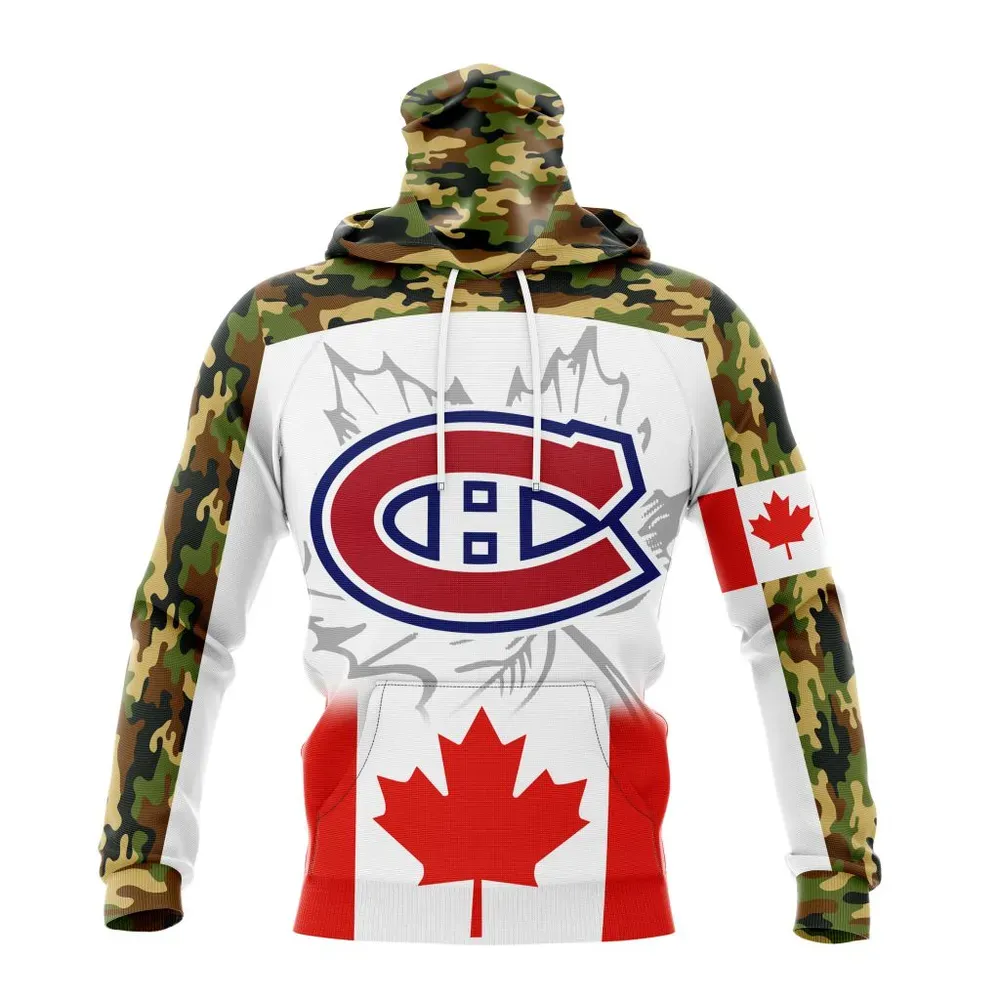 NHL Montreal Canadiens | Specialized Design With Our Canada Flag Mask Hoodie