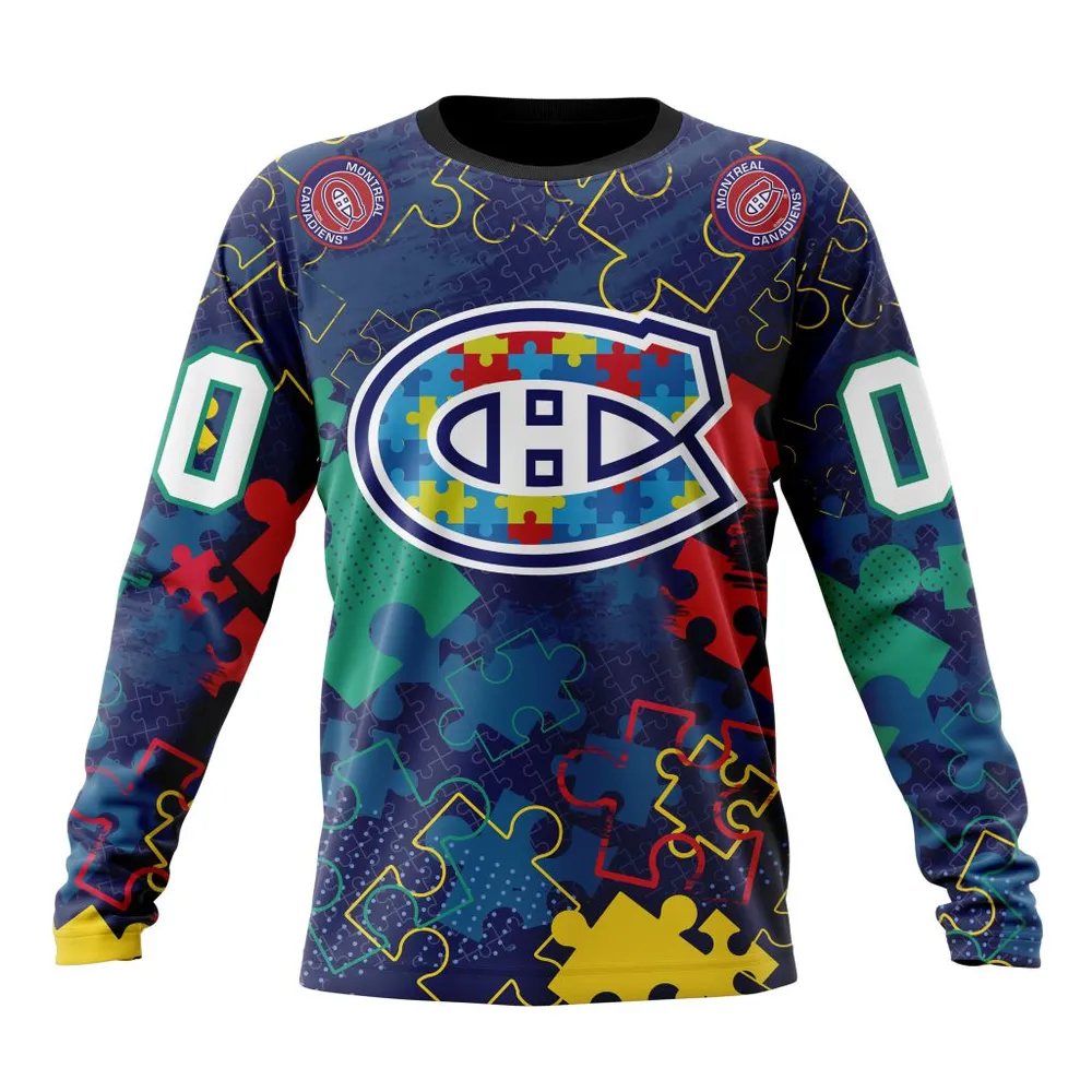 NHL Montreal Canadiens | Specialized Fearless Aganst Autism Long Sleeved Sweatshirt 